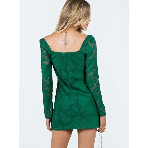 Princess Polly Star Power Mini Dress Forest Green (Sz 10) - Picture 10 of 11